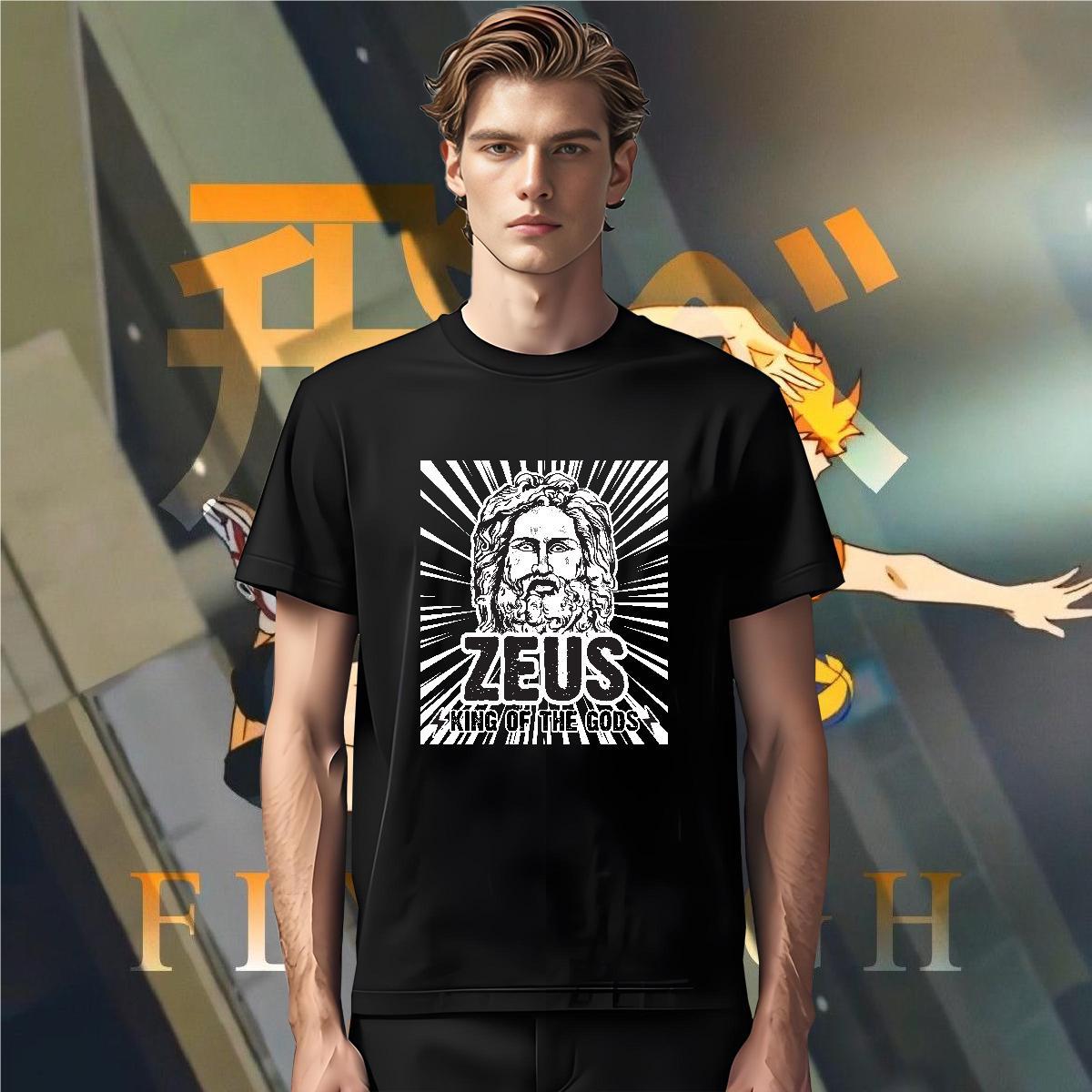 Mens T Shirts 230g Pure Cotton portrait Daily Outfit Breathable Short Sleeve Cartoon Print Men Tops Tees DIY Customized Loose Tops Shirt