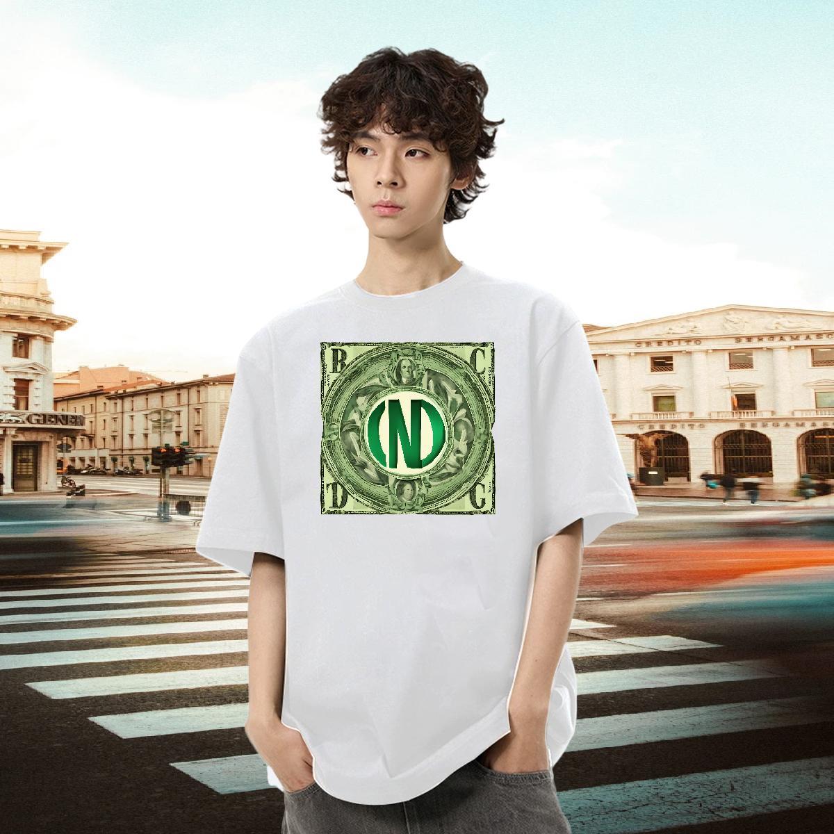 Loose Fit Couples T Shirts High Street Hip Hop 230g Cotton DIY Anime Pure Cotton cash Men T Shirts 2024 DIY Tee Shirt