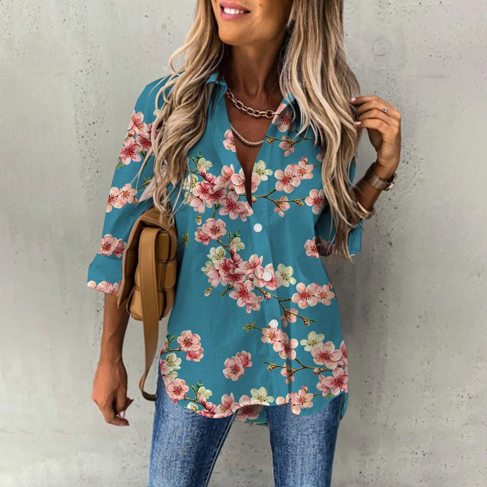 Womens Spring Fashion Casual Street Button Shirt Elegant and Comfortable Long Sleeve Loose Blouse Top Office Lady Clothing 240815