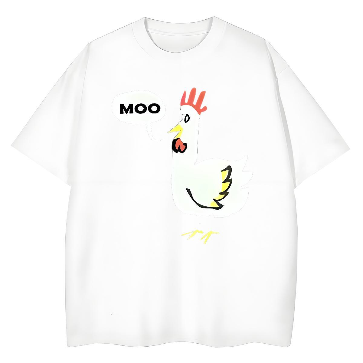 Classic T shirt chicken O-Neck Short Sleeve Spring Summer Oversized 3XL 4XL 230g Cotton Mens Tshirts Designer Wear