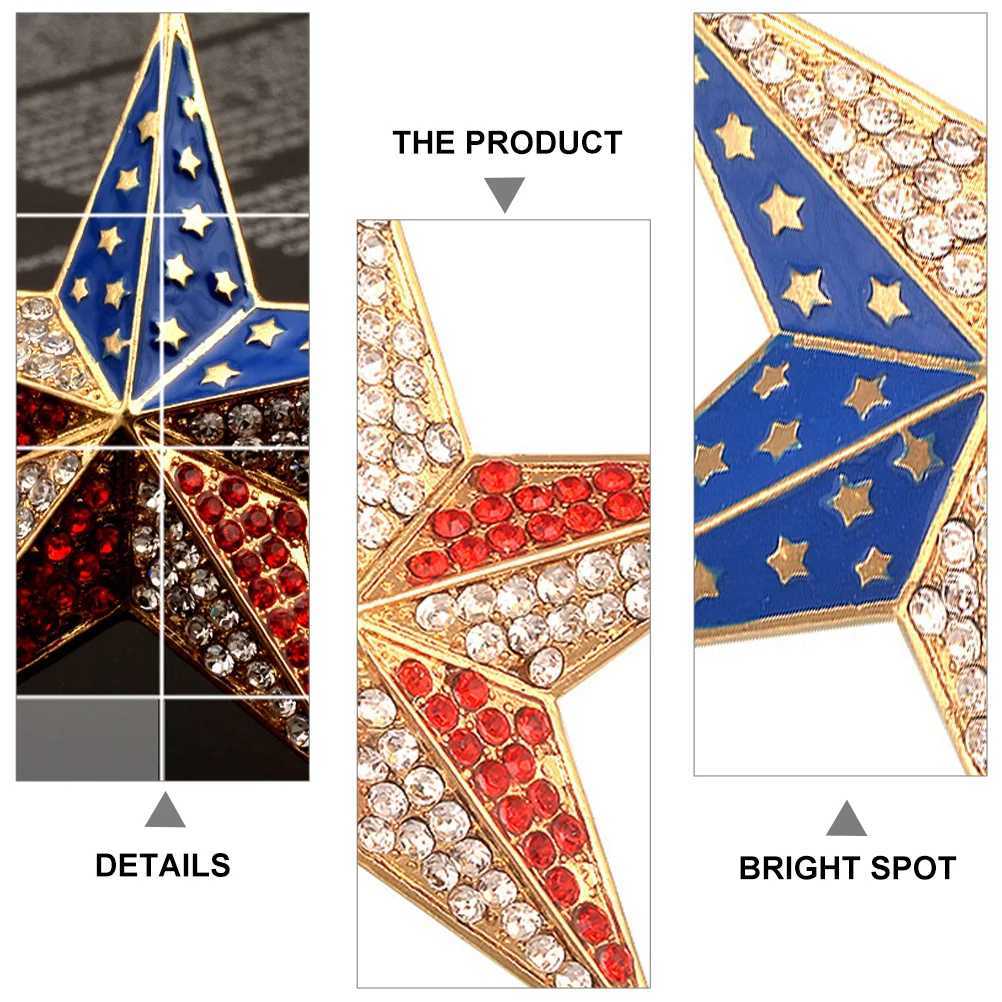 2 pieces of American flag brooch creative alloy badge clothing prop decoration Rhinestone national small gift W240815