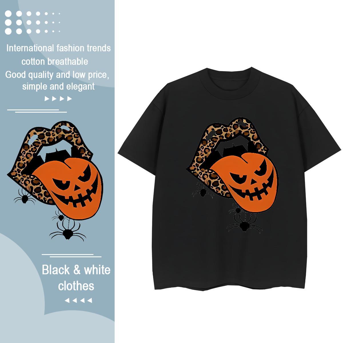 Designer T-Shirts for Men pumpkin Breathable Hip Hop Street Asian Size 230g Cotton Men Clothes T-Shirt Free Shipping Tees