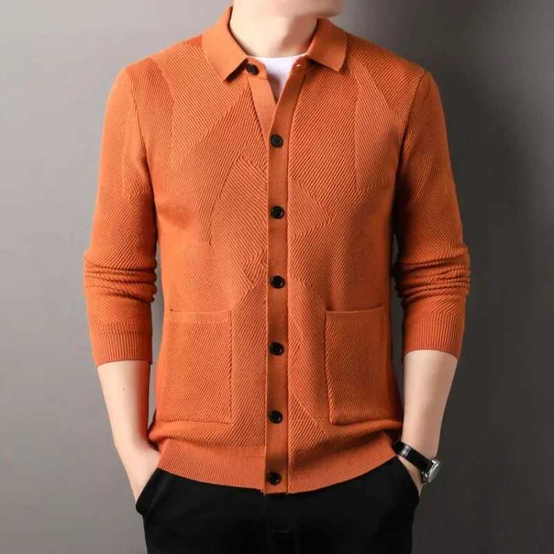 NEW Mens Casual Design Cardigan Long Sleeved Button Coat Cardigan Sweater Men ClothingXJ240814