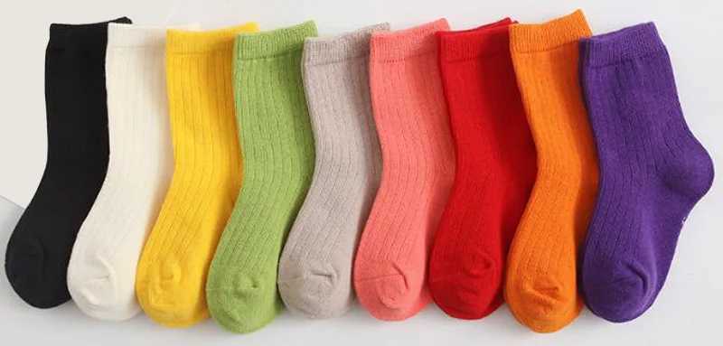 3 pairs/batch of new spring and summer solid color childrens socks W240814