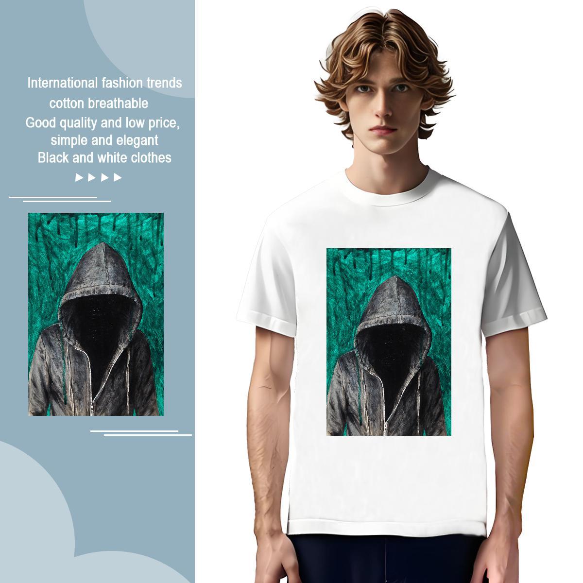 Men T Shirts 230g Cotton portrait Summer Casual O-Neck Short Sleeve Oversized 4XL Tshirts Custom Designer Top Tees