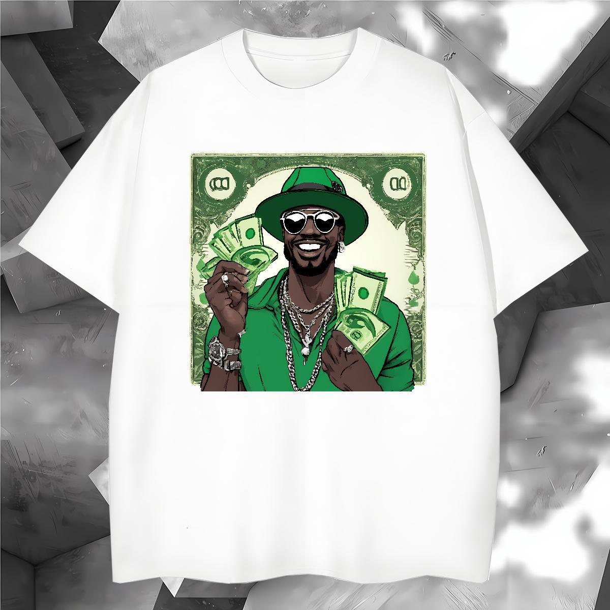 Soft dollar T-Shirts Street wear Hip Hop Men Tees 230g 100% Cotton DIY Customized Short Sleeve Soft Black Oversized Tops