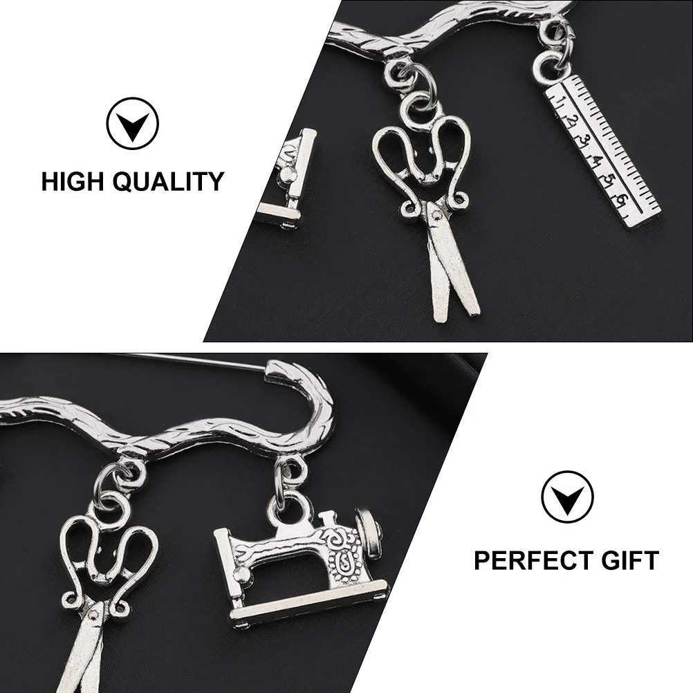 Sewing Machine Brooch Fashion Designer Gift Accessories Creative Pin Cutting Theme Decoration Brooch Cutting W240815