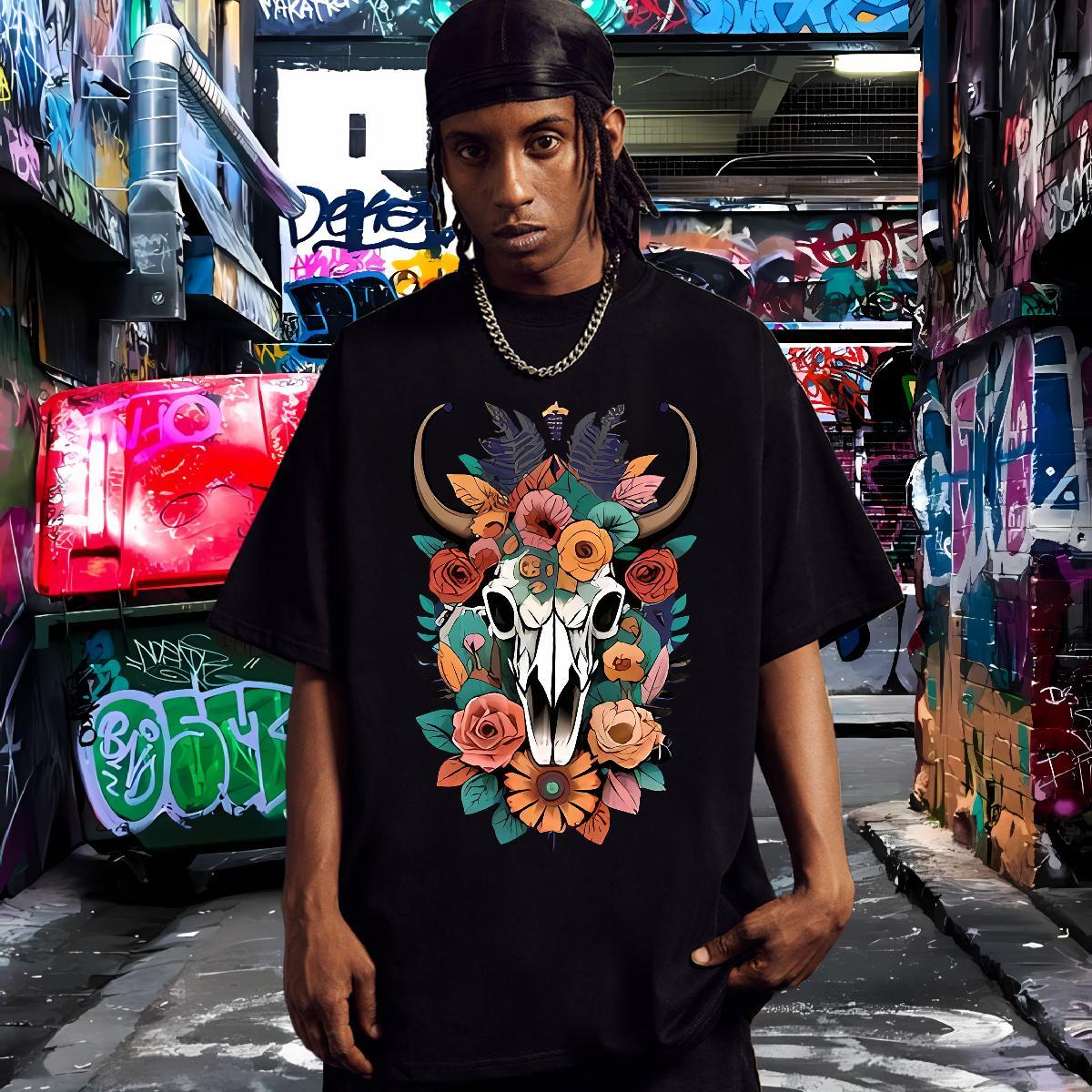 Free Shipping T-Shirts sheep Breathable Crew Neck Daily Outfit Custom Print Oversized 230g Pure Cotton Men Tees Fashion Designer Tops Shirt