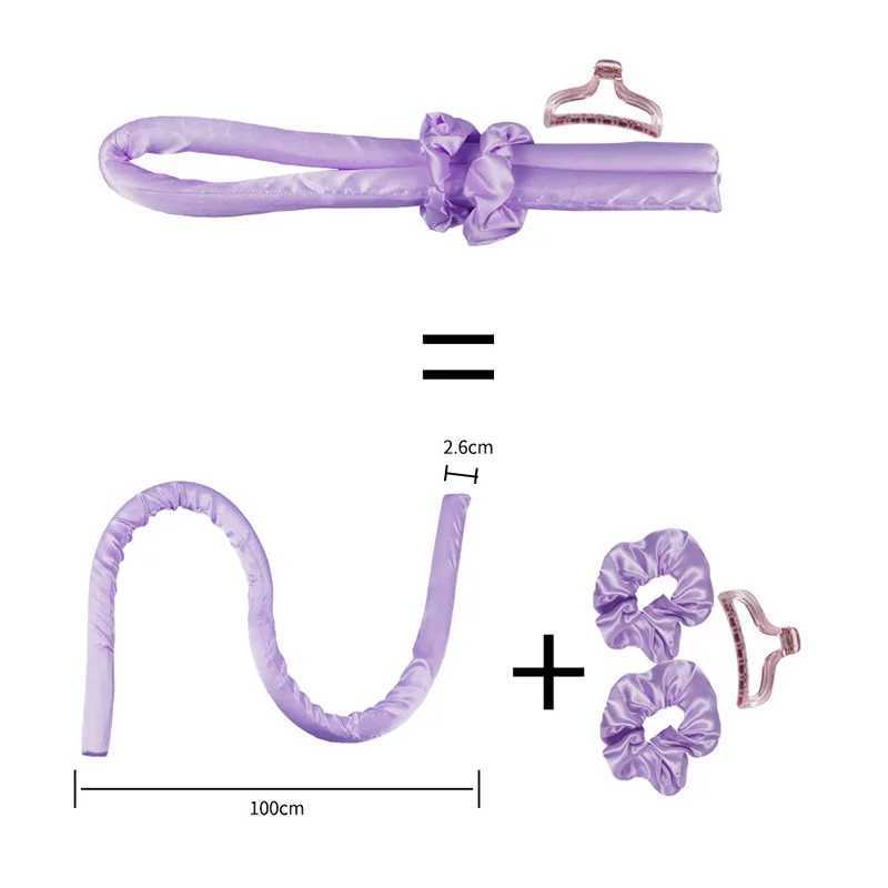 Non thermal curling headband with silk curling ribbon hair curler sleep soft headband lazy hair curler hair styling tool W240814