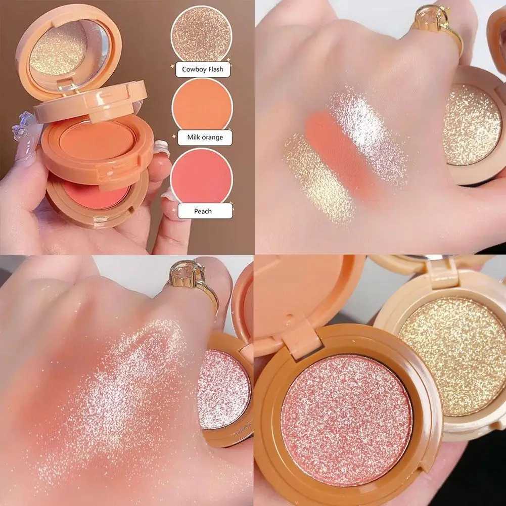 3 In 1 Matte Highlighter Blush Palette Blush Contour Palette Hairline Brow Powder - Brighten Matte Face Glitter Makeup Cosmetics Y240815