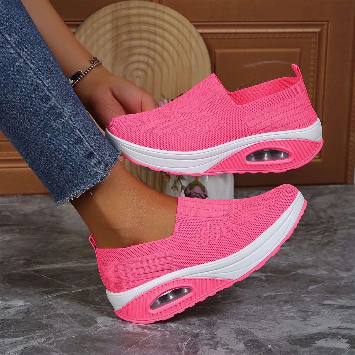 Women Sports Running Shoes Sneakers Thick Sole Soft Comfort Plus Size fashion