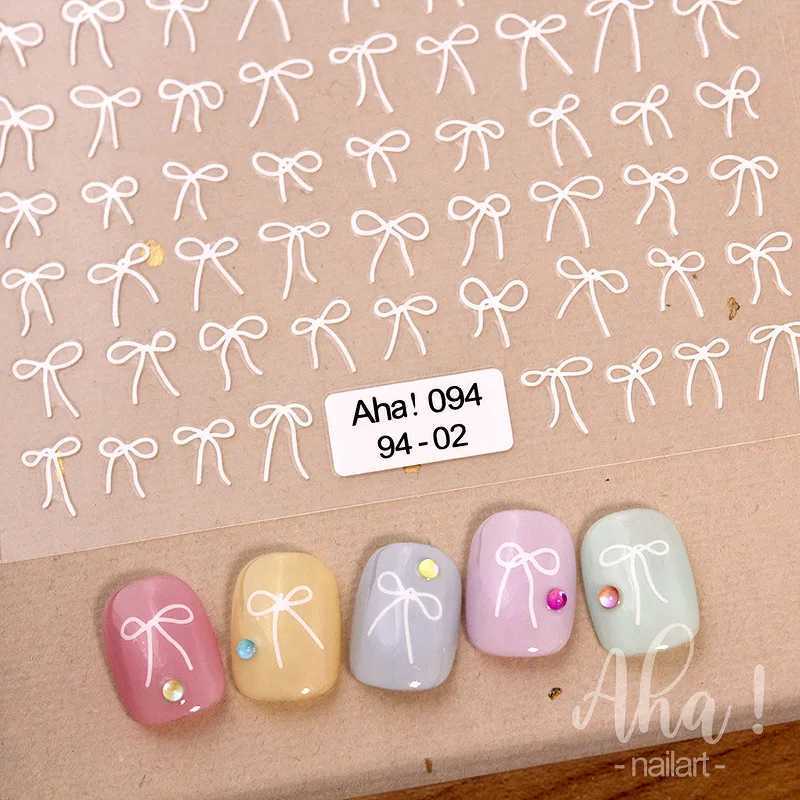 1pcs 3D Japanese Mini Bow Nail Art Stickers Fashion Cartoon Sale Black White Ribbon Nail Decoration Decals DIY Nail AccessoriesXJ240814