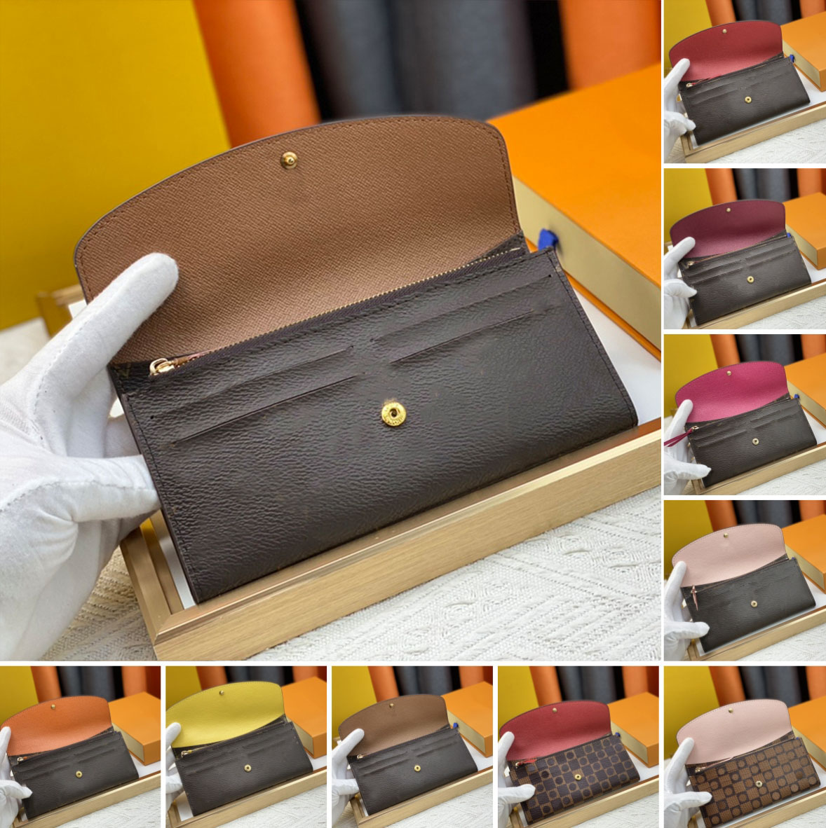 Designer Wallets Women Men Wallet High Quality Genuine Leather Wallet Single Zi…