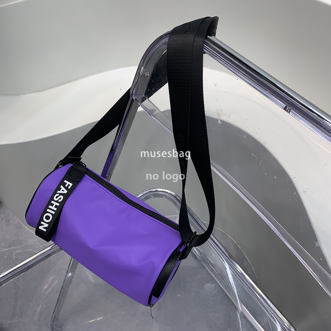New cylinder bag spring summer casual candy color single shoulder crossbody bag simple letter fluorescent bag female spot