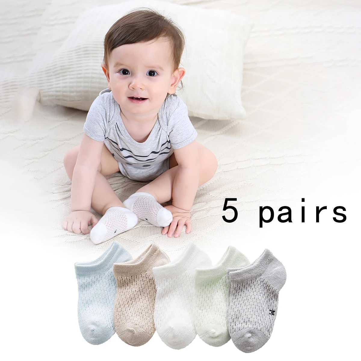 5 pairs of breathable and fashionable boat socks with mesh suitable for both boys and girls cotton blend for comfort casual and cute W240814