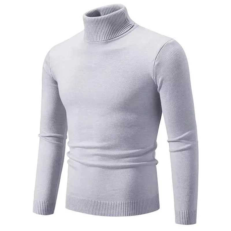 Cool New Trend Mens High Neck Sweater Pullover Knitted Warm Casual Men Clothing Knitted Sweater MenXJ240814