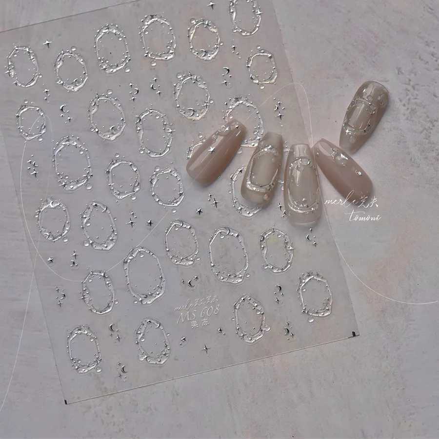 1 piece of 5D kawaii summer wildflower nail art stickers crystal lily nail art accessories star love nail decoration stickersXJ240814
