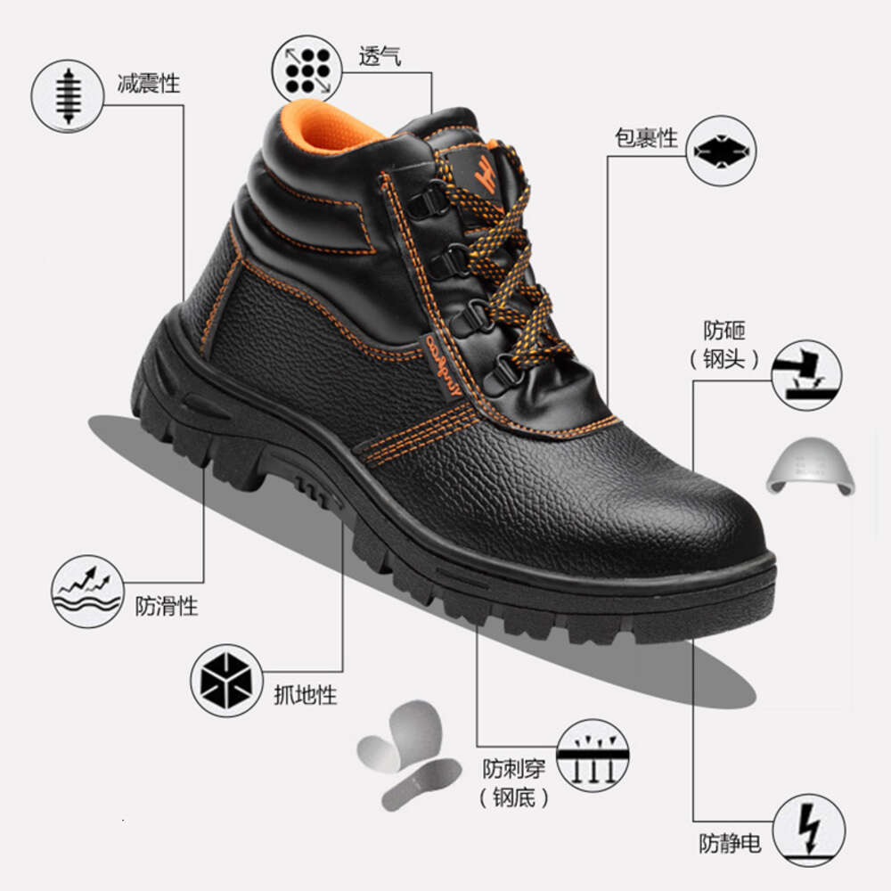 Water Proof Men Boots Comfortable Work Safety With Anti-smash Sneakers Puncture-proof Non Slip Shoes