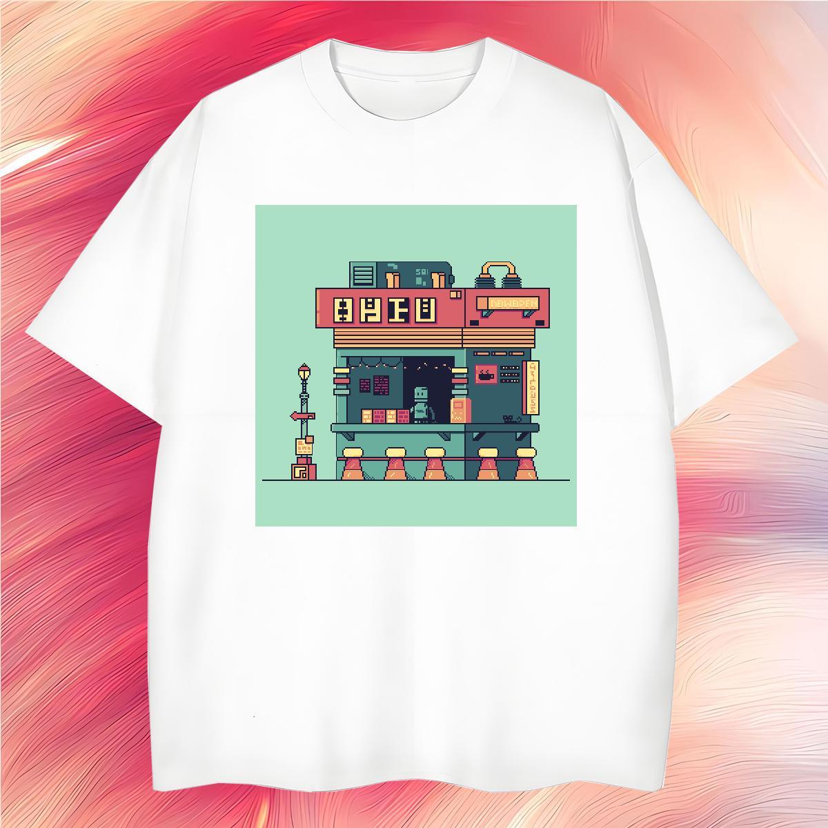Cool robot T Shirts Men Sports Casual Men Tops Tees 230g Pure Cotton Fashion New Breathable Short Sleeve Customized Print Top Tees