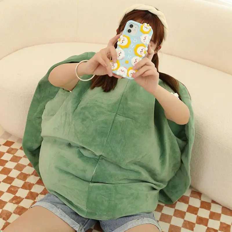 80cm Turtle Shell Plush Blanket Soft Wearable Tortoise Sleeping Pillow Home Sofa Decoration Birthday Children Day Gift For Kids Y240815