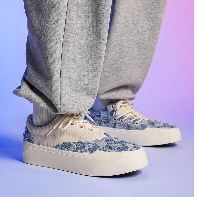 Men's Women's Raw Edge Chambray Classic Canvas Board Fashion Casual Shoes Purple