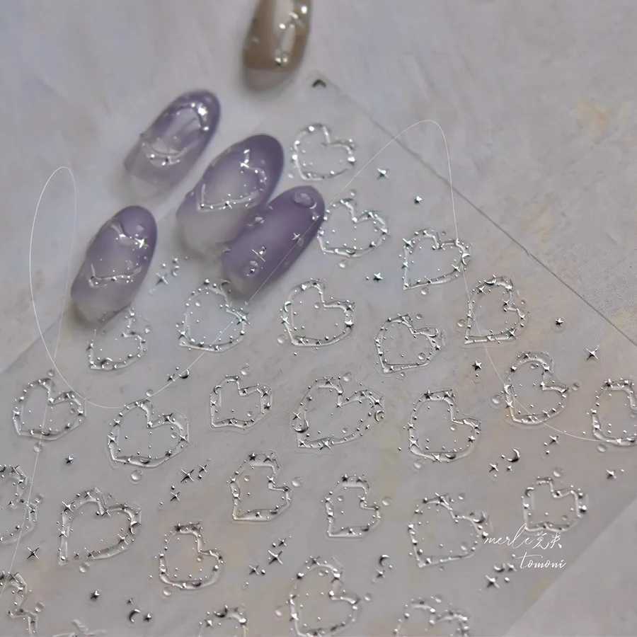 1 piece of 5D kawaii summer wildflower nail art stickers crystal lily nail art accessories star love nail decoration stickersXJ240814