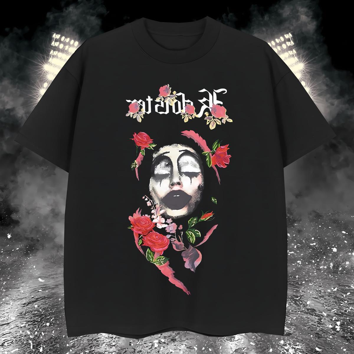 T-Shirts 230g Pure Cotton flower Daily Outfit O-Neck Short Sleeve Customized Men Tops Tees DIY TOP Quality Clothes