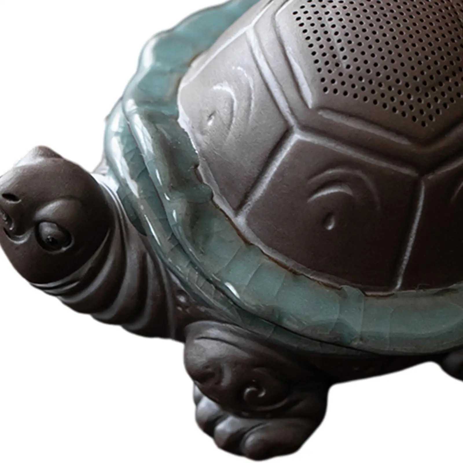 Tea Pet with Tea Strainer Tea Room Home Decoration Mini Ceramic Craft Collectible Dining Room Bookshelf Desk Turtle StatueXJ240814