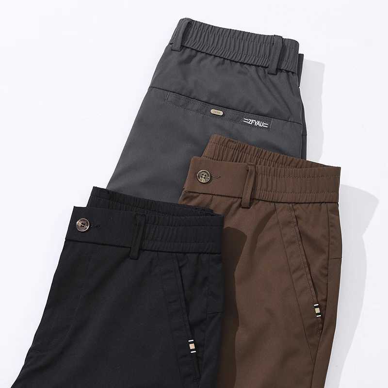 2024 Spring New Casual Pants Mens 3-Color Classic Fashion Business Slimming Straight Polyester Solid Color Brand TrouserW240725