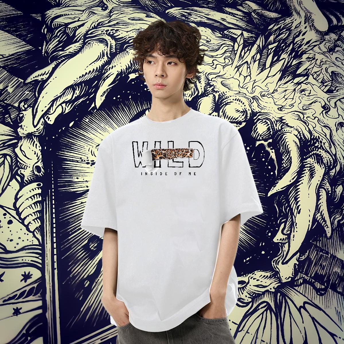 Loose Fit Men Tees Summer Casual 230g Cotton Custom Big Size Crew Neck Breathable letter Mens T Shirts Casual New Tops