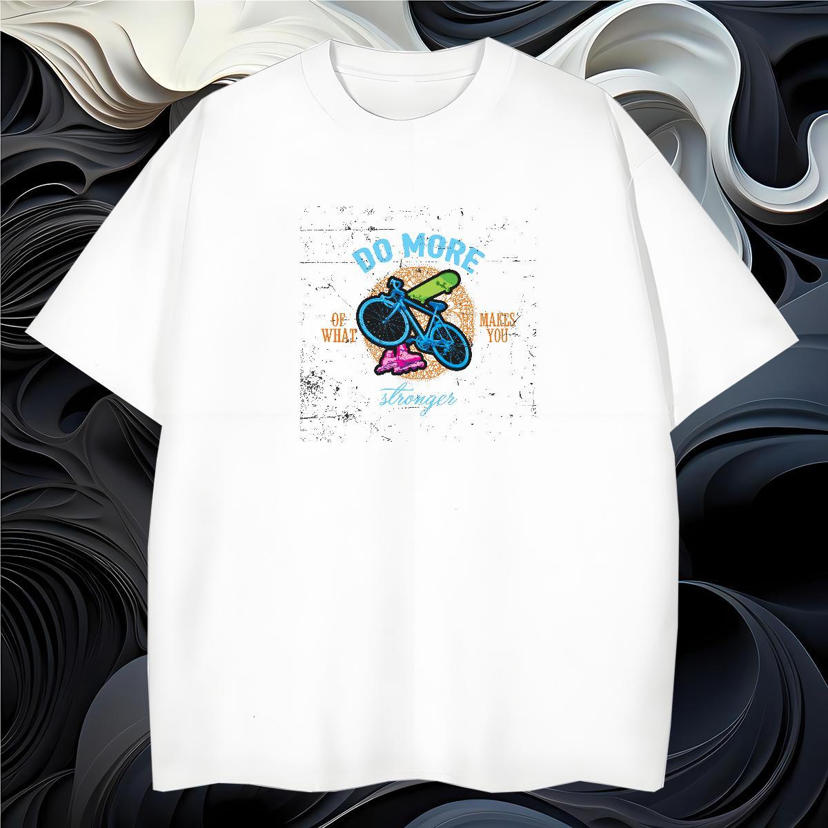 Loose Fit bicycle T-Shirts Street Wear Men Tops Tees 100% Cotton 230g 2024 O Neck Short Sleeves Oversized 3XL 4XL Tees Shirts