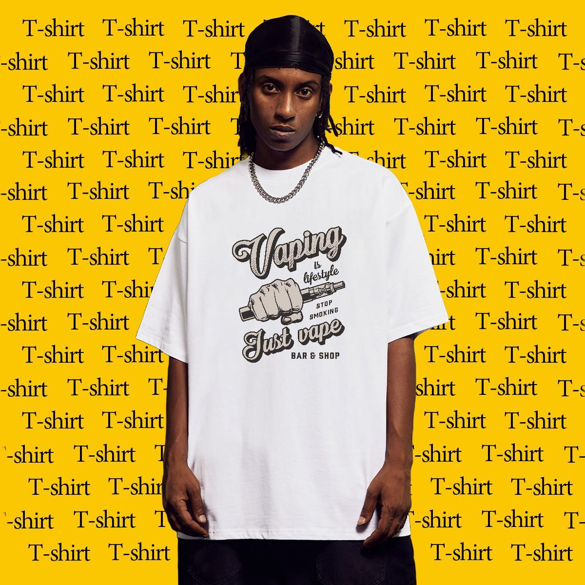 Loose Fit Tshirts Casual Daily Wear 230g Pure Cotton DIY Printed O Neck Short Sleeves tool T shirt Brand Tops Shirt