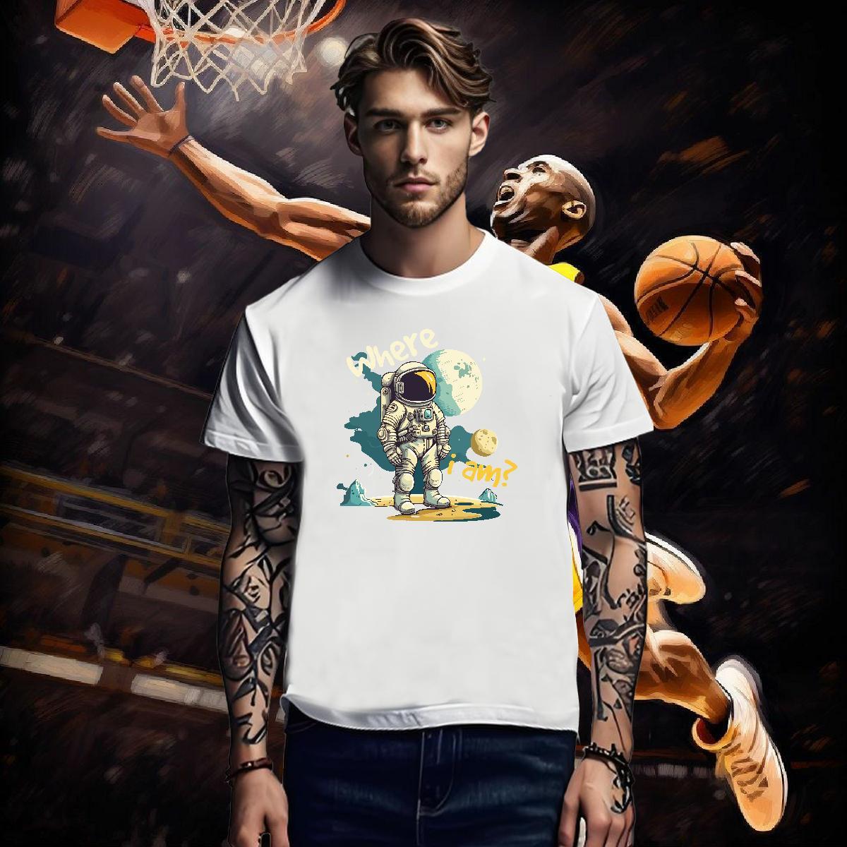 T-Shirts for Men 230g 100% Cotton universe Hip Hop Street Crew Neck Breathable Customized Mens Tshirts Brand Designer Tee Shirt