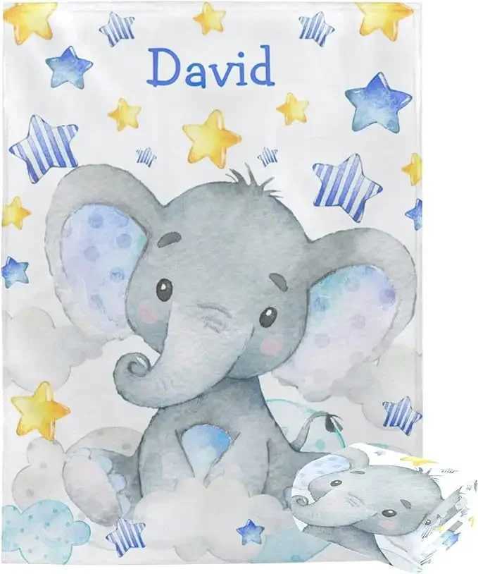 Personalized Name Customized Flange Plush Blanket Girl and Boy Gift Super Newborn Blanket Air Conditioning Blanket Y240815