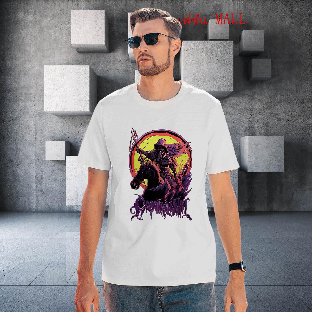 Loose Man T Shirts horse Pure Cotton Anime Printing Street Oversized 3XL 4XL 100% Cotton 230g Tshirts 2024 DIY Clothings
