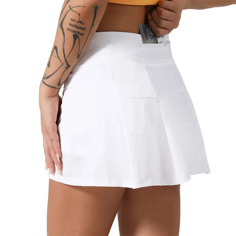 Women White Sports Tennis Dance Pleated Skirt Quick Drying Female Running Skort Yoga Fiess Skirts s