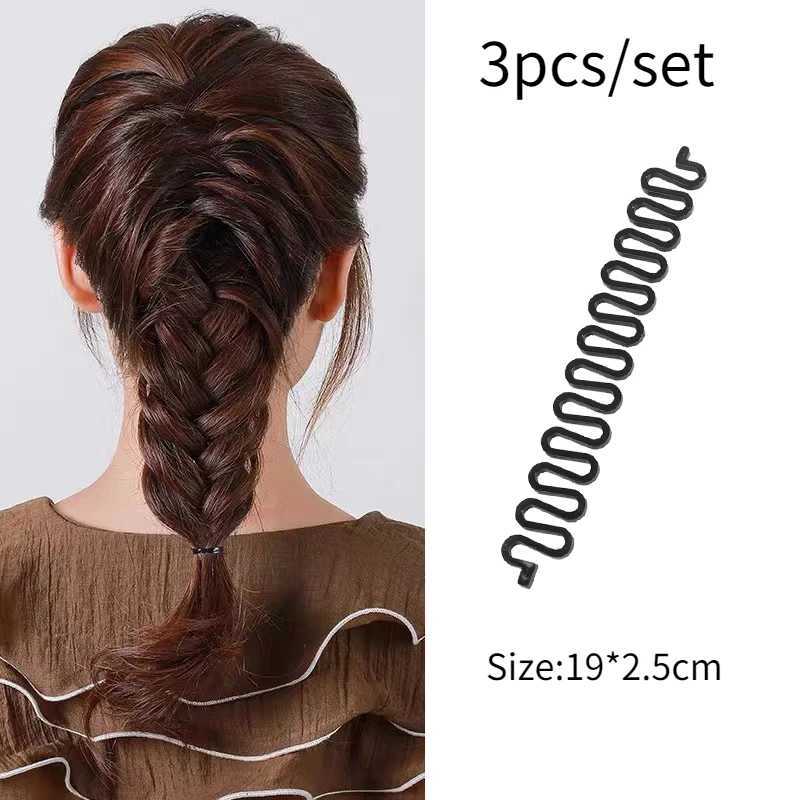 1-4pcs hair braiding roller hair braiding tool holder clip womens wave braiding tool braided hair twisted styling accessories 4style W240814