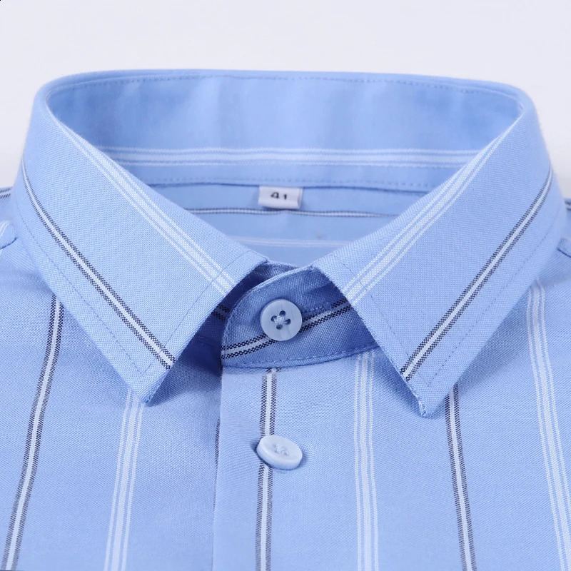Mens Stripe Shirts Long Sleeve Autumn Fashion 100% Cotton Solid Business Formal Slim Fit Dress Shirt Plus Large Size 11XL 10XL 240814