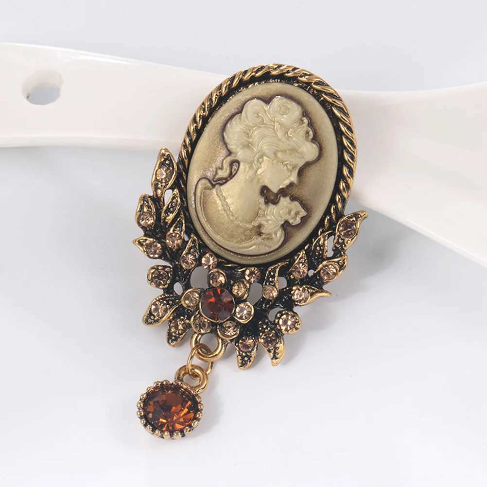 2 Elegant Breastpin Boutonniere Beauty Head Retro Brooch Collar Retro Breastpin Guest Jewelry W240815