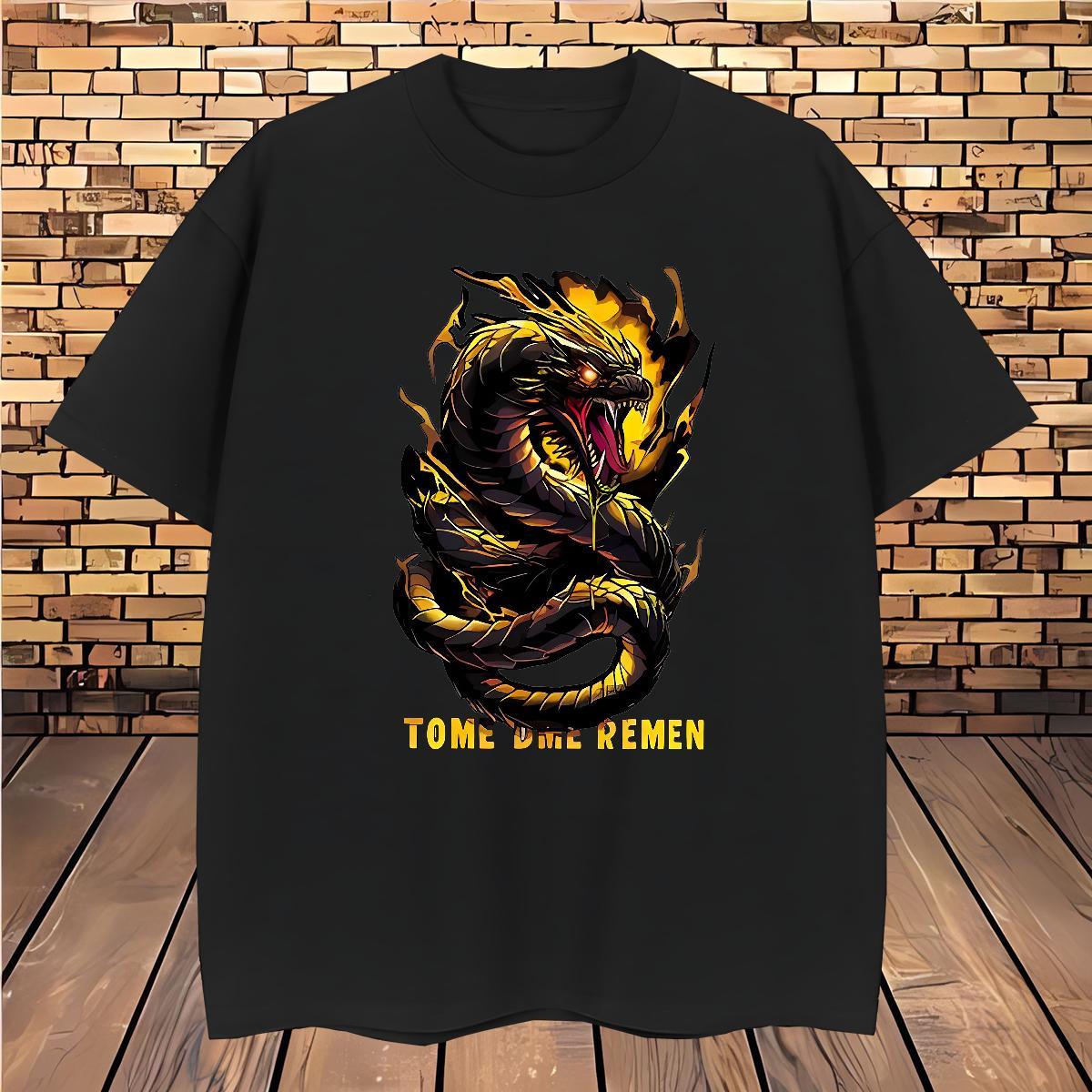 Man T Shirts 230g Pure Cotton Black Gold Dragon Casual Beach Breathable Crew Neck Graphic Tshirt for Man Woman 2024 Unisex Top Tees