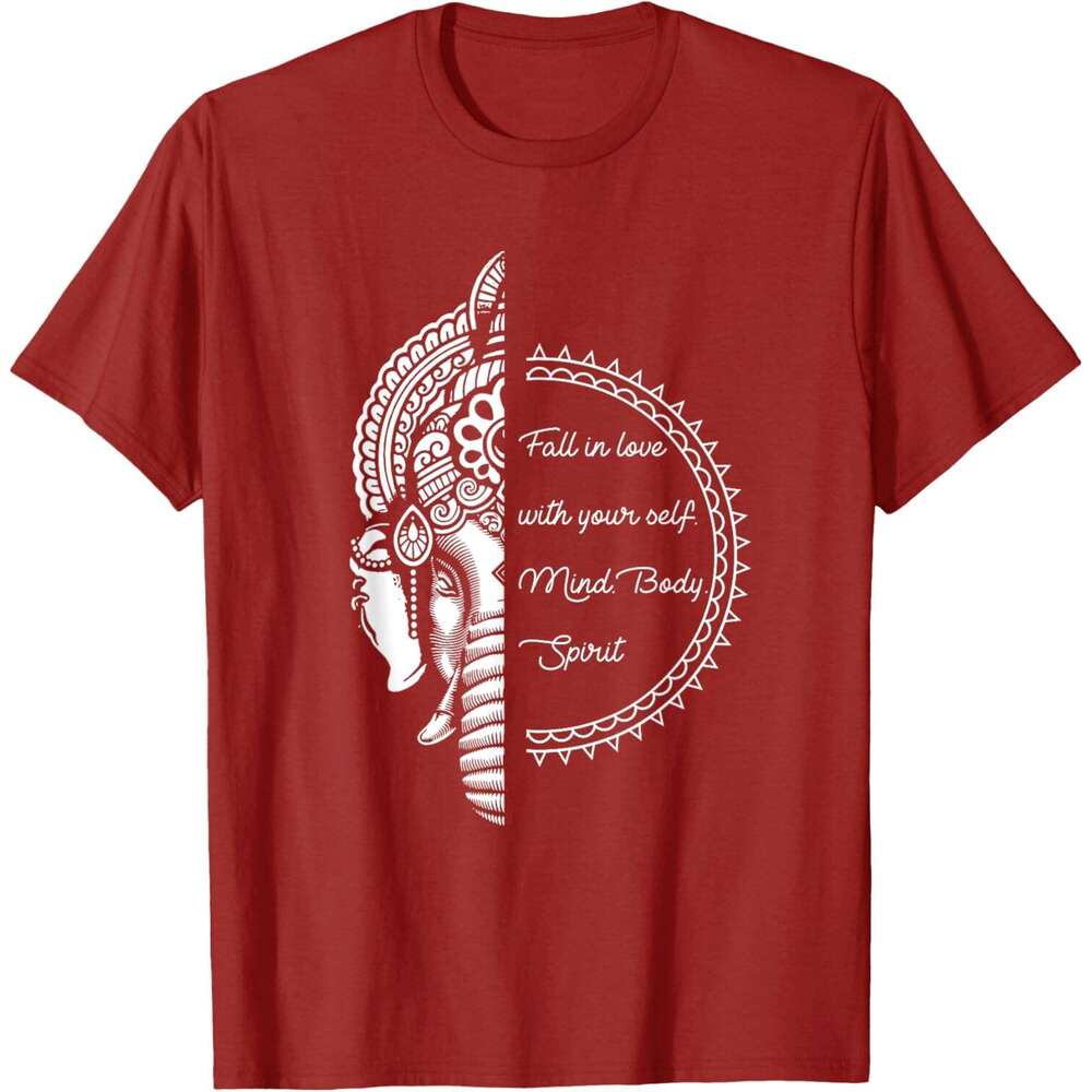 25ss T shirt for Mens Spiritual Yoga Love Your Self Meditation Elephant Ganesha T-Shirt Shirts Tshirt Graphic Tee Casual Tops Short sleeve Free shippi