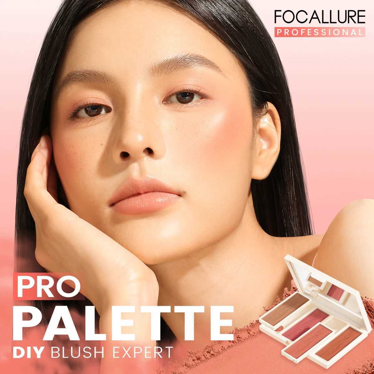FOCALLURE Multi-use DIY Blusher Palette Waterproof Long-lasting High Pigment Natural Face Blush Powder Makeup Women Cosmetics Y240815