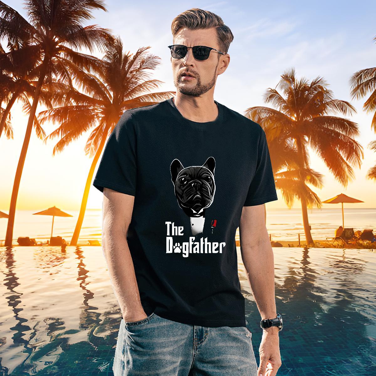 TOP Quality T-Shirts for Men dog Pure Cotton Spring Summer Custom Cartoon 230g 100% Cotton Tshirts DIY Tops