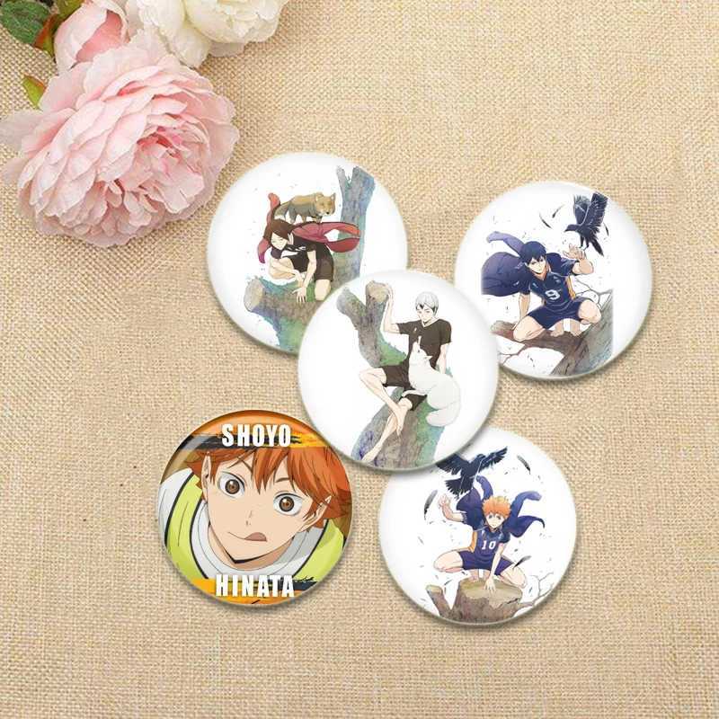 Animation Haikyuu!! Brooches round handmade brooch backpack clothing brooch gift accessories Tobio Kageyama cartoon badge W240815