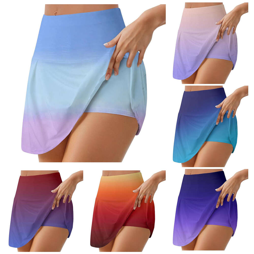 Daily Womens Casual Workout Printed Tennis Yoga Sport Active Shorts Vintage Fashion 2024 Holiday Loose Skirt