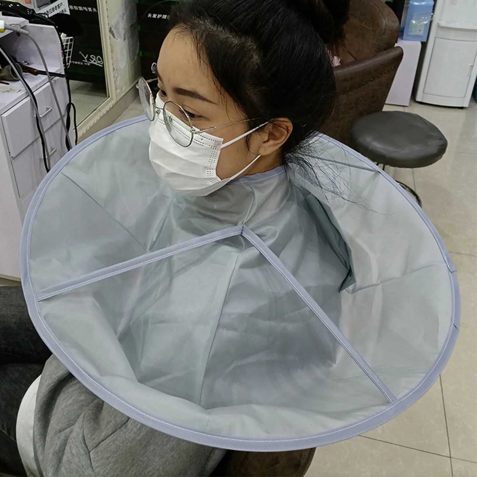 Hair cutting angle lightweight folding umbrella design for adult and childrens hair cutting barber cloth W240814