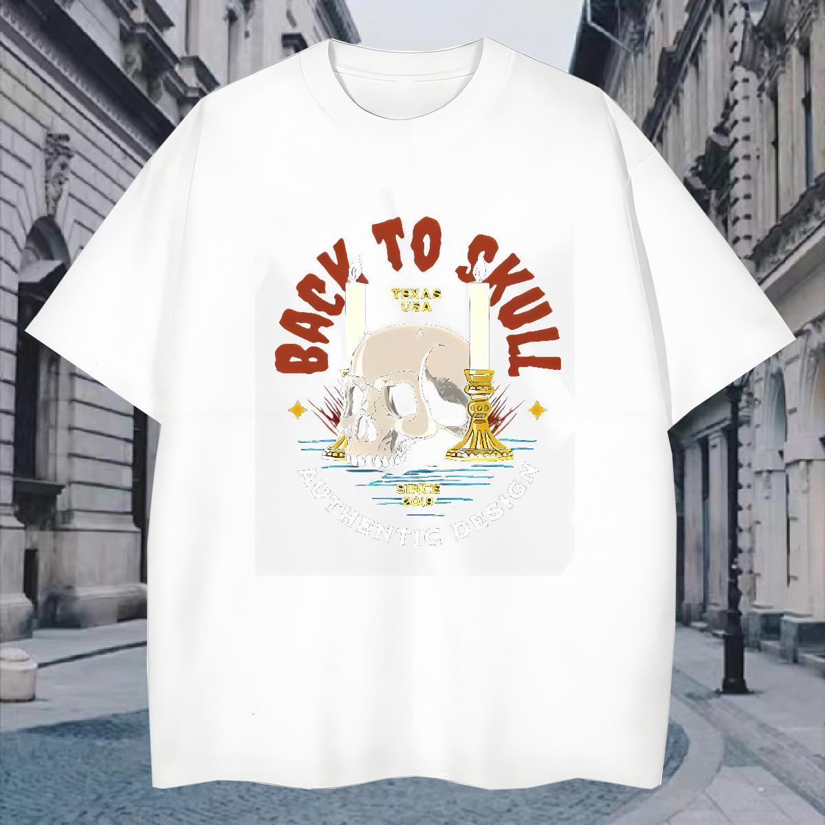 Free Shipping Mens T Shirts halloween Breathable Crew Neck Hip Hop DIY Printed 230g 100% Cotton Men Tops Tees 2024 Clothings