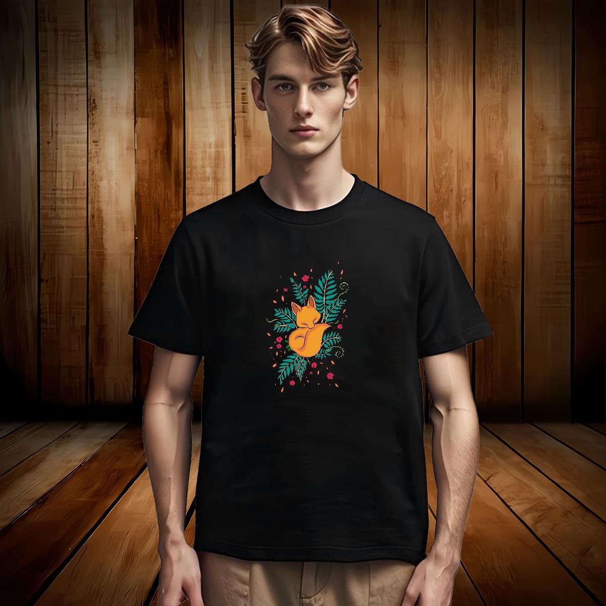 T-Shirts for Men 230g Pure Cotton fox Street Wear O Neck Short Sleeves Oversized Men Tshirts Stylist Unisex Tops