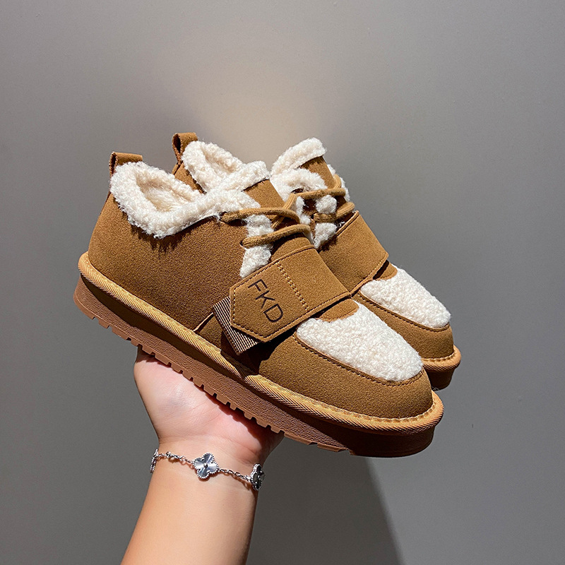 Women's winter warm and plush thick ugly cute cotton shoes