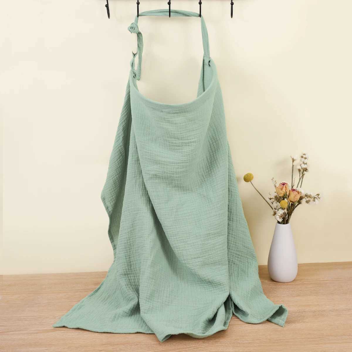 100% Cotton Mother Outing Breastfeeding Cover Muslin Baby Feeding Nursing Shawl Adjustable Privacy Apron Stroller Blanket Y240815